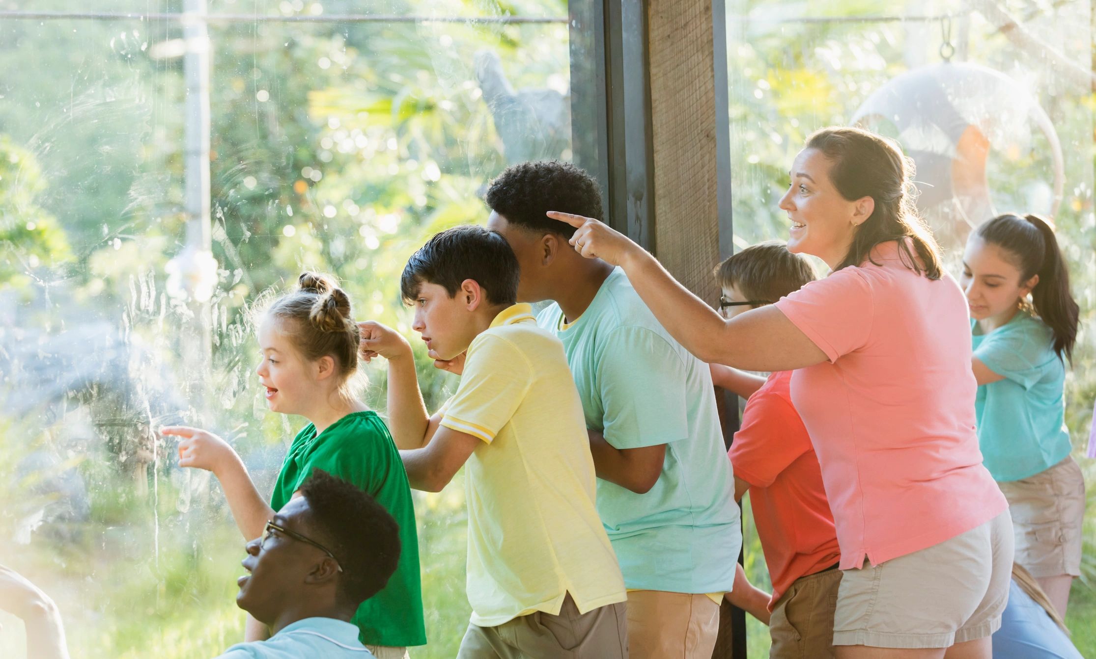 Youth and families participating in a community outing