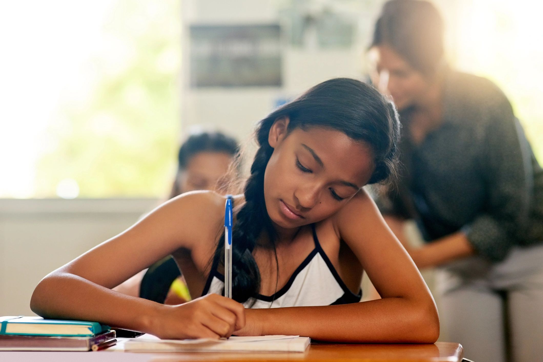 Student participating in educational learning activity